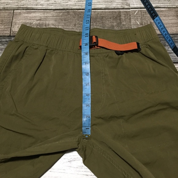 RVCA All Time Shorts Men’s S Green Hiking Side Zip Pocket Belted (Inseam 8) - Picture 3 of 9